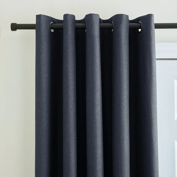 Dunelm Berlin Thermal Blackout Charcoal Eyelet Door Curtain