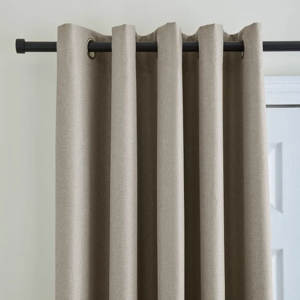 Dunelm Berlin Thermal Blackout Linen Eyelet Door Curtain