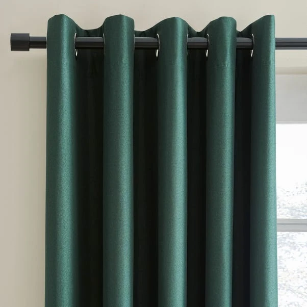 Dunelm Berlin Bottle Green Thermal Blackout Eyelet Curtains