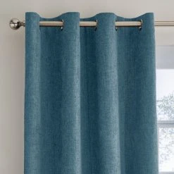 Dunelm Ensley Chenille Thermal Peacock Eyelet Curtains