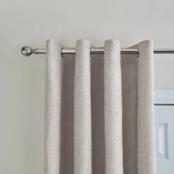 Dunelm Ensley Chenille Sandstone Eyelet Door Curtain