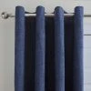 Dunelm Ensley Chenille Luxe Navy Eyelet Door Curtain