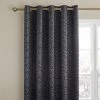 Dunelm Pearl Print Black Eyelet Curtains