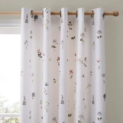 Dunelm Pressed Floral Blackout Eyelet Curtains