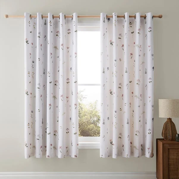 Dunelm Pressed Floral Blackout Eyelet Curtains - Image 2