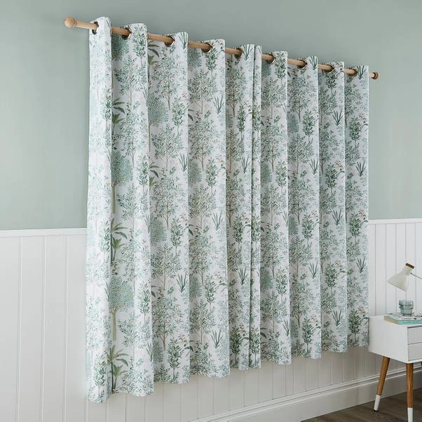 Dunelm Botanical Trees Sage Eyelet Curtains - Image 3