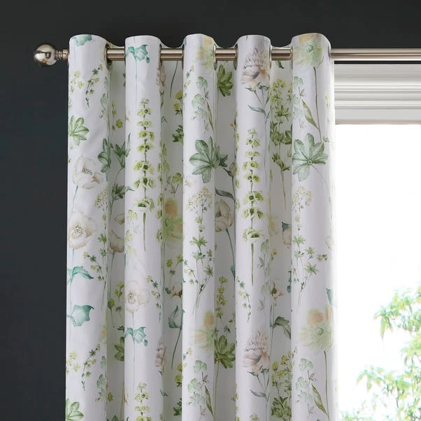 Dorma Flora Botanica Green Blackout Eyelet Curtains