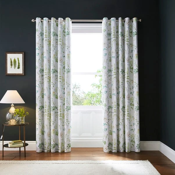 Dorma Flora Botanica Green Blackout Eyelet Curtains - Image 2
