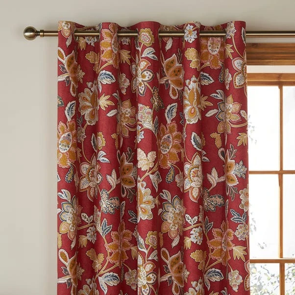 Dorma Samira Saffron Red Blackout Eyelet Curtains