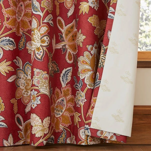 Dorma Samira Saffron Red Blackout Eyelet Curtains - Image 3