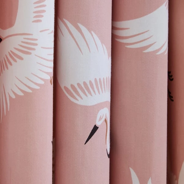 Dunelm Flying Cranes Blush Eyelet Curtains - Image 3