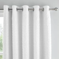 Dunelm Billie Pinsonic Global White Blackout Eyelet Curtains