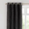 Dunelm Animal Cut Velvet Charcoal Eyelet Curtains