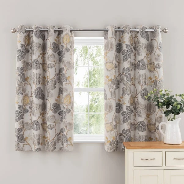 Dunelm Chianti Jacobean Ochre Eyelet Curtains - Image 6
