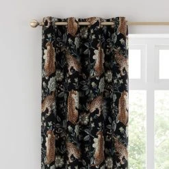 Dunelm Paradise Cheetah Green Eyelet Curtains