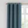 Dunelm Luna Brushed Pacific Blue Blackout Eyelet Curtains