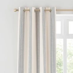 Churchgate Recycled Cotton Stripe Eyelet Curtains