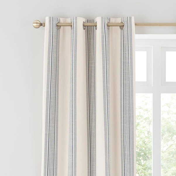 Churchgate Recycled Cotton Stripe Eyelet Curtains