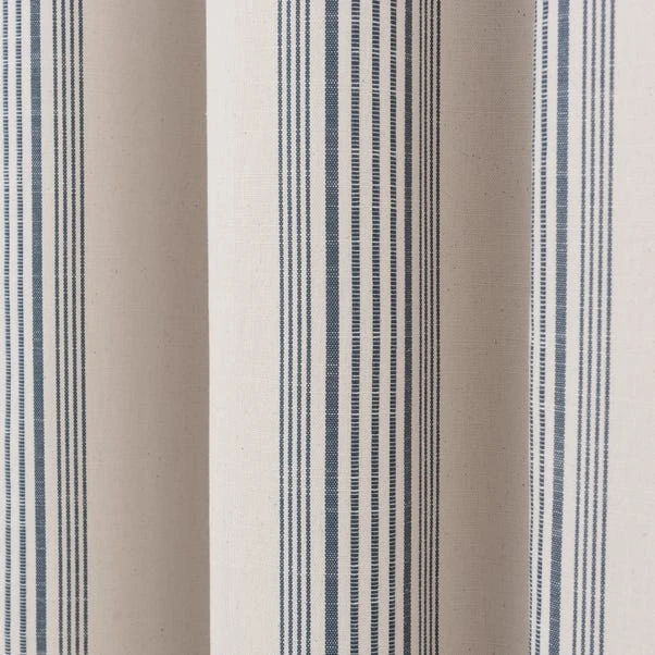 Churchgate Recycled Cotton Stripe Eyelet Curtains - Image 3