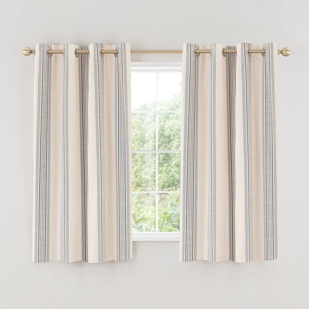 Churchgate Recycled Cotton Stripe Eyelet Curtains - Image 5