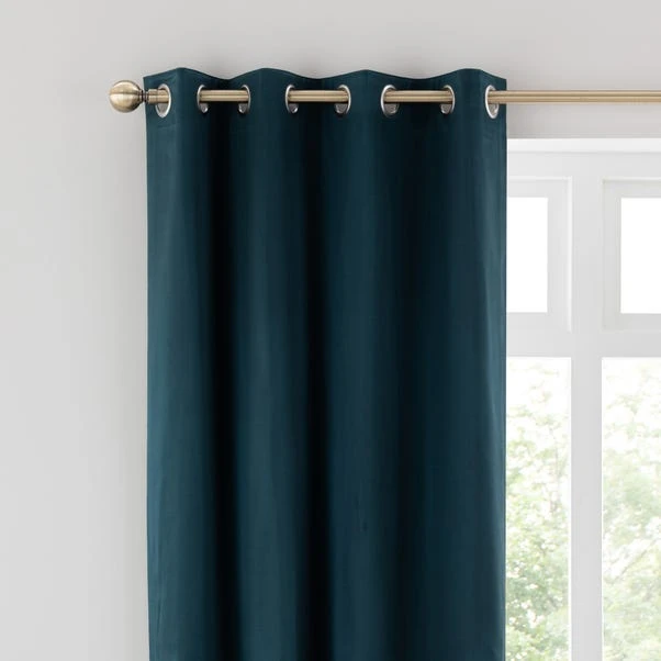 Dunelm Satin Peacock Eyelet Curtains