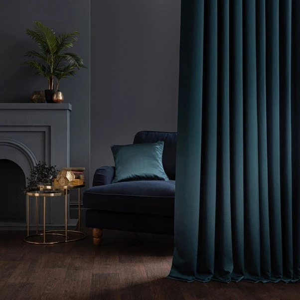 Dunelm Satin Peacock Eyelet Curtains - Image 4