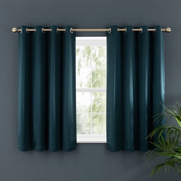 Dunelm Satin Peacock Eyelet Curtains - Image 6