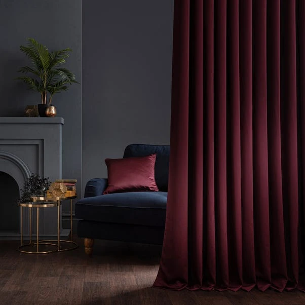 Dunelm Satin Merlot Eyelet Curtains - Image 4