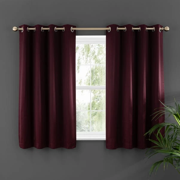 Dunelm Satin Merlot Eyelet Curtains - Image 6