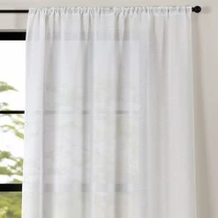 Dunelm Maya Boucle White Slot Top Voile