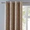 Dunelm Woven Chevron Natural Eyelet Curtains