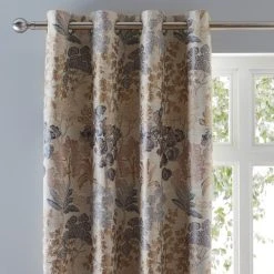 Dunelm Folk Tree Blue Eyelet Curtains