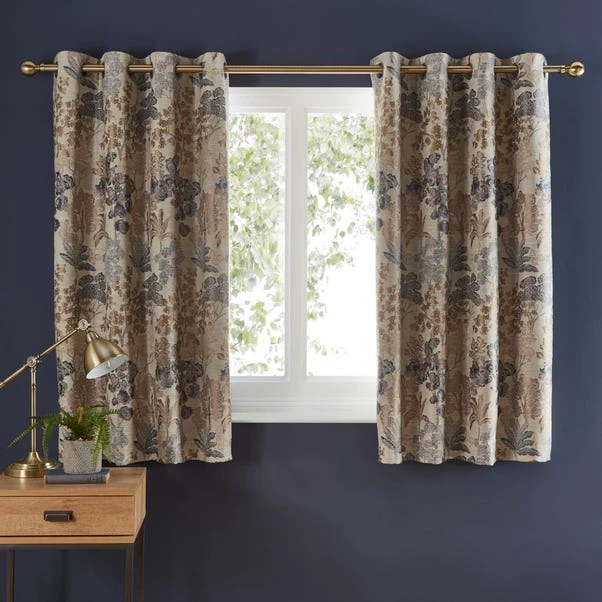 Dunelm Folk Tree Blue Eyelet Curtains - Image 5