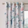 Dunelm Peacock Floral Pink Eyelet Curtains