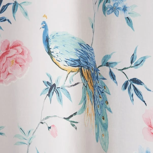Dunelm Peacock Floral Pink Eyelet Curtains - Image 3