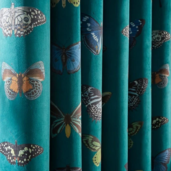 Natural History Museum Butterfly Curator Emerald Eyelet Curtains - Image 3