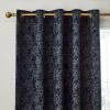 Dunelm Mottled Chenille Navy Eyelet Curtains
