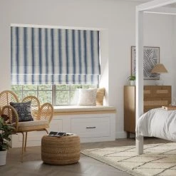 Dunelm Global Shibori Navy Roman Blind