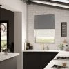 Dunelm Sheer Charcoal Blackout Double Roller Blind