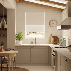 Dunelm Sheer Natural Blackout Double Roller Blind