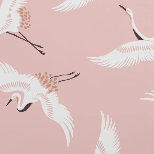 Dunelm Japandi Cranes Blackout Blush Roller Blind - Image 4