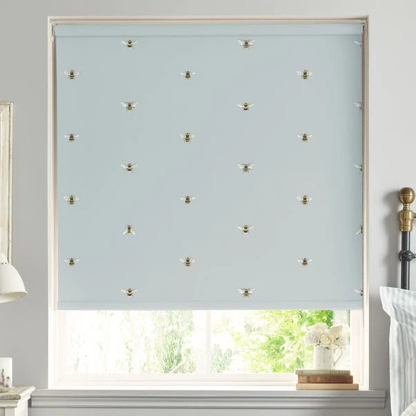 Sophie Allport Bee Duck Egg Blue Roller Blind - Image 2