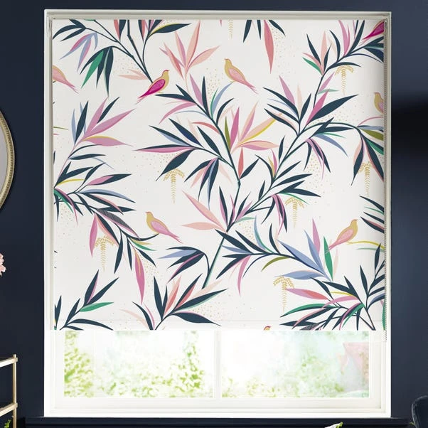 Sara Miller Bamboo Print White Roller Blind - Image 2