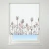Universal Patterned Floral Border Pink Blackout Roller Blind