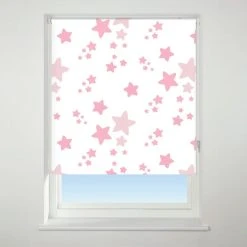 Universal Patterned Twinkle Twinkle Pink Blackout Roller Blind